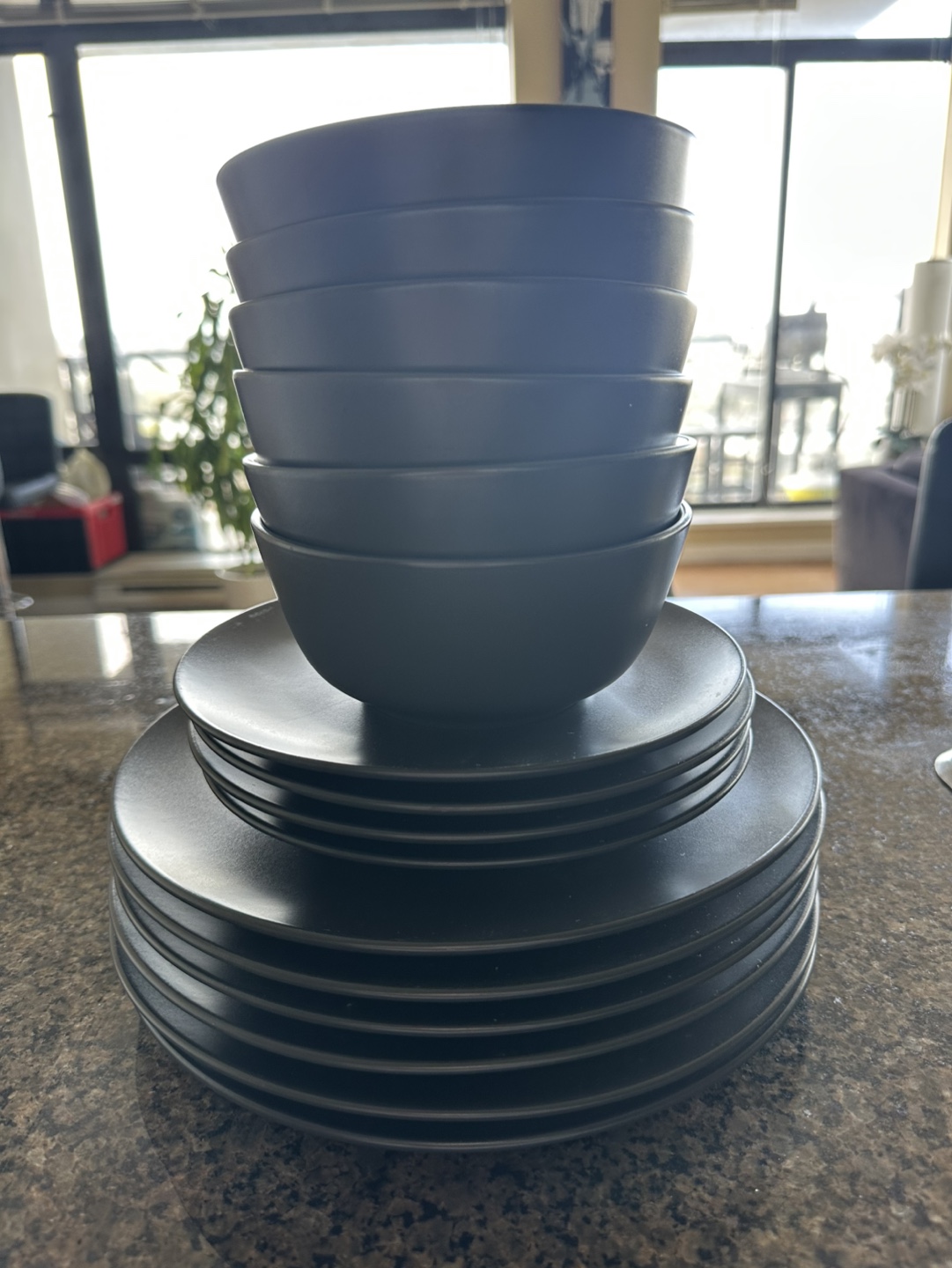 IKEA Black Dinnerware Set - Bowls and Plates - photo 2