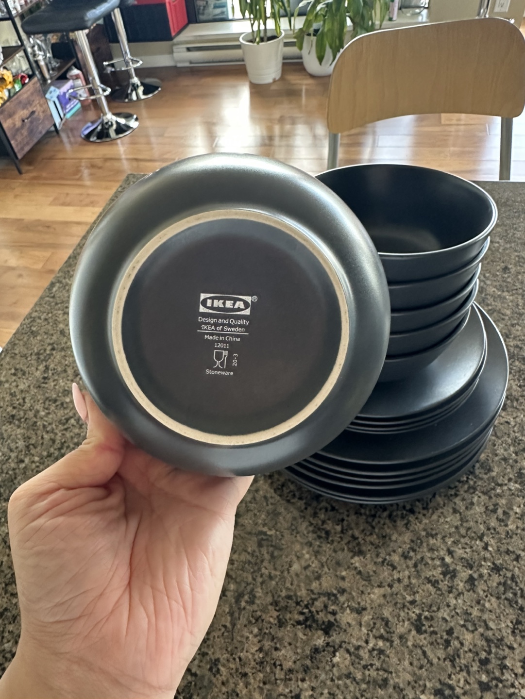 IKEA Black Dinnerware Set - Bowls and Plates - photo 3