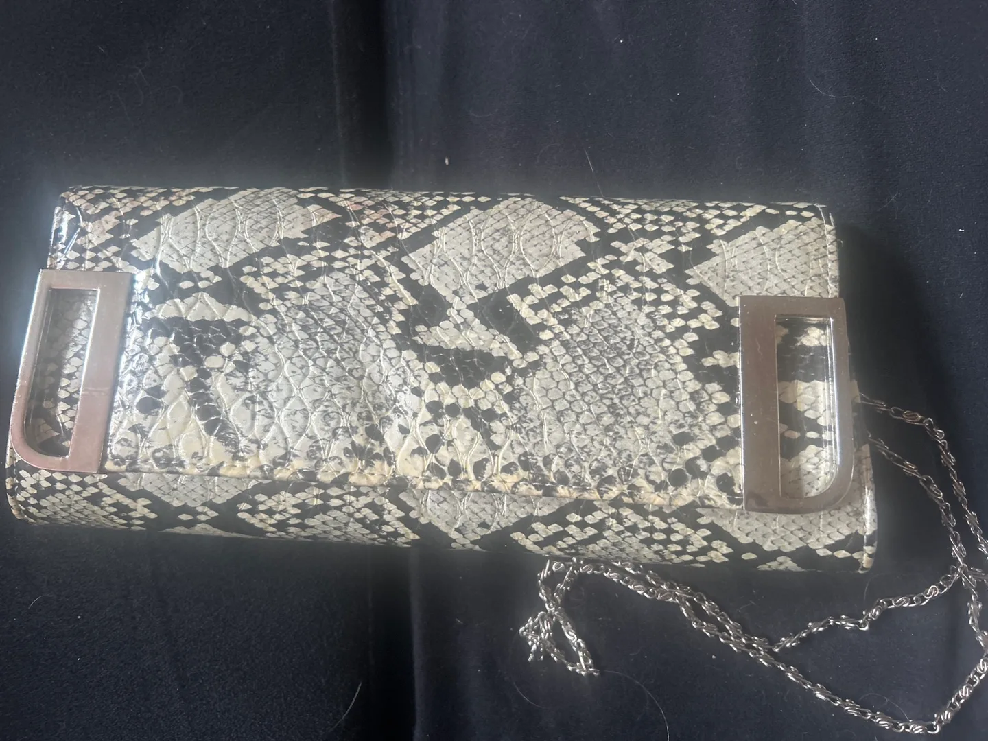 Snakeskin Clutch Purse with Chain thumbnail