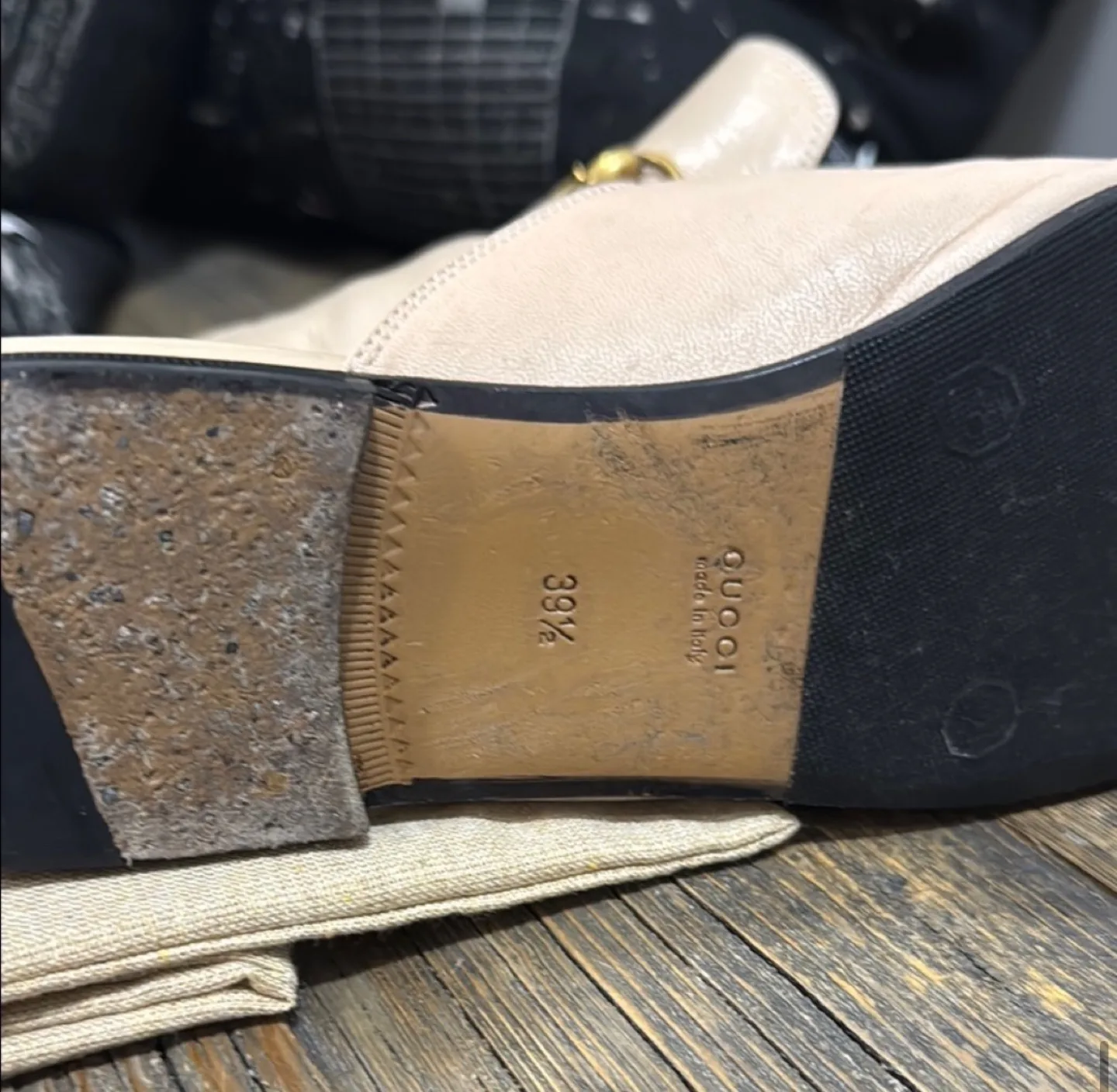 Gucci cream color princeton loafers - 39.5 image indicator(10)