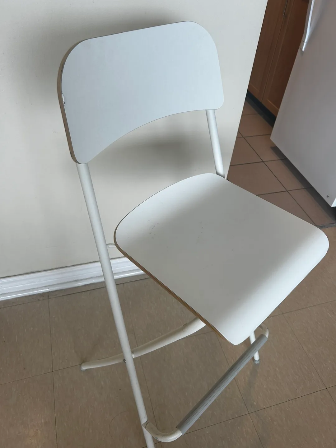 White Folding Bar Stool image indicator(2)