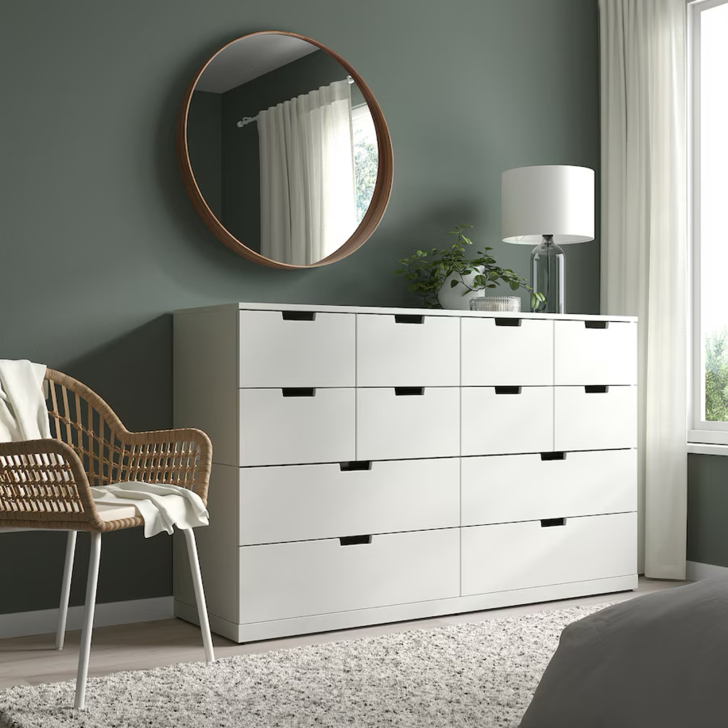 IKEA STOCKHOLM Mirror, walnut round mirror