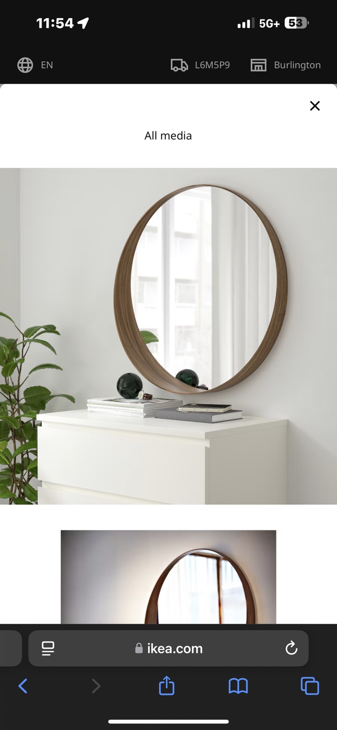 IKEA STOCKHOLM Mirror, walnut round mirror - photo 2