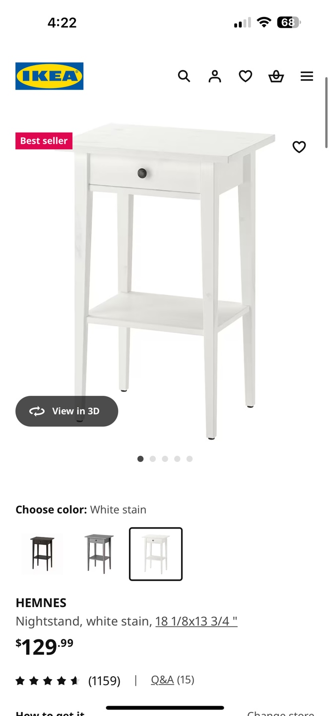 IKEA HEMNES Nightstand White - photo 2
