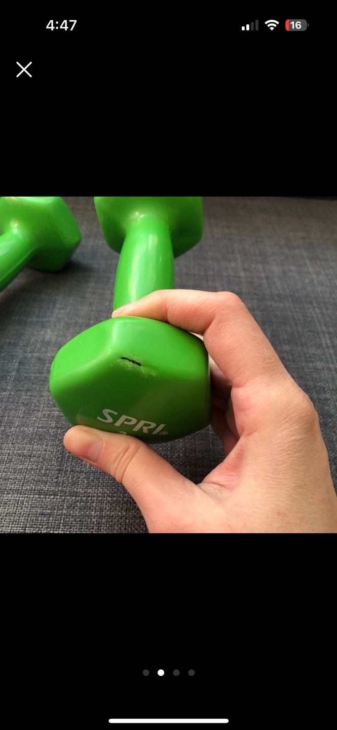 SPRI 3 lb Dumbbells - Pair - photo 2