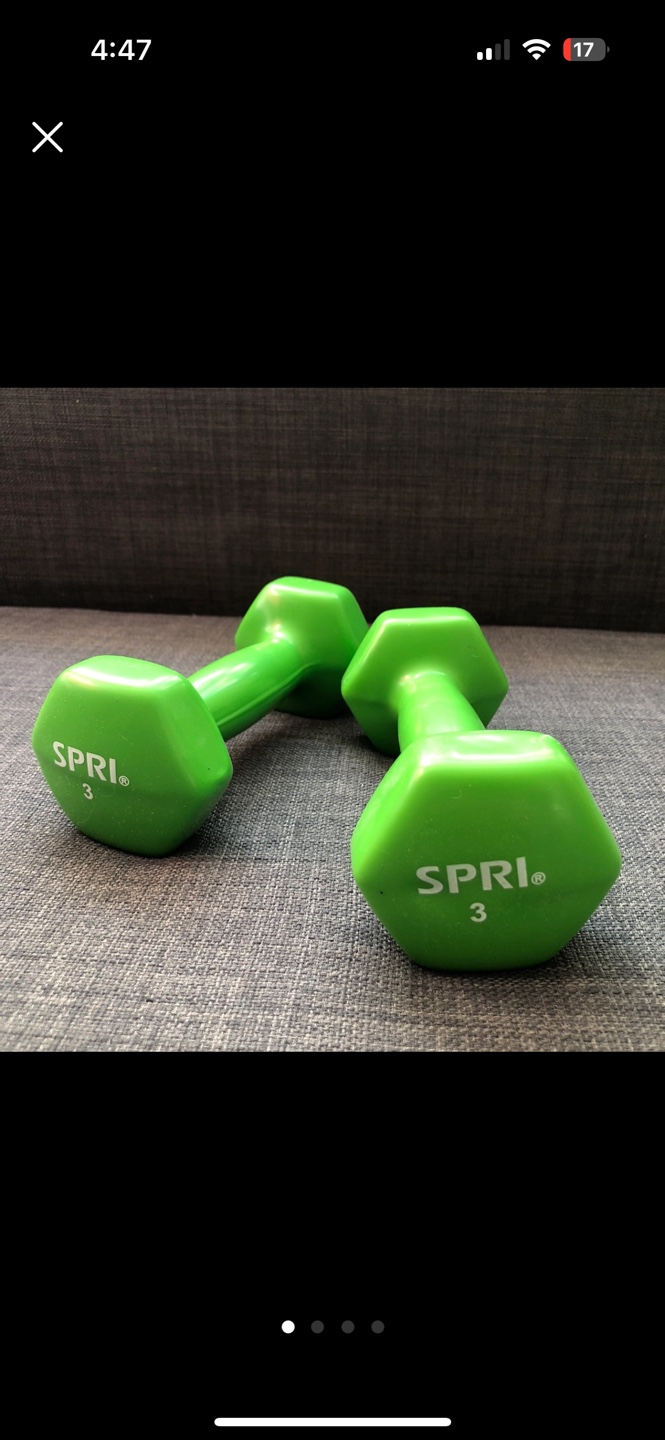 SPRI 3 lb Dumbbells - Pair