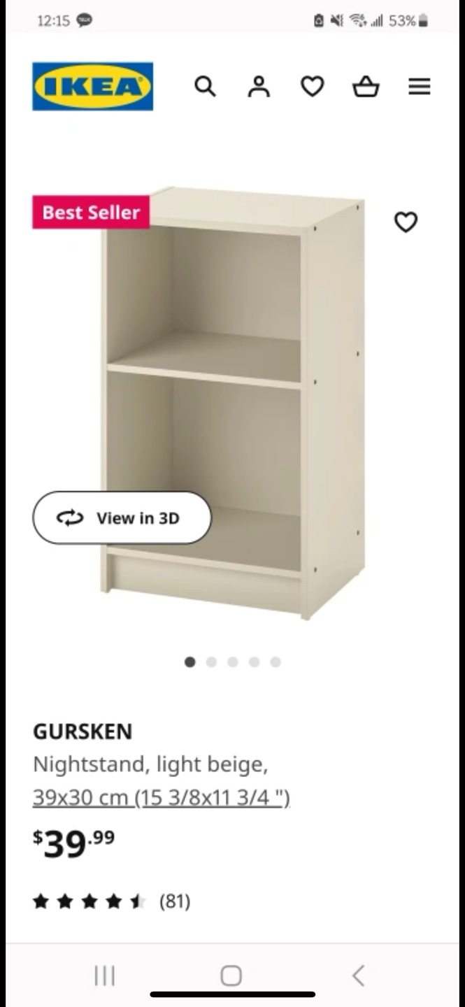 IKEA Gursken Nightstand - Light Beige - photo 2