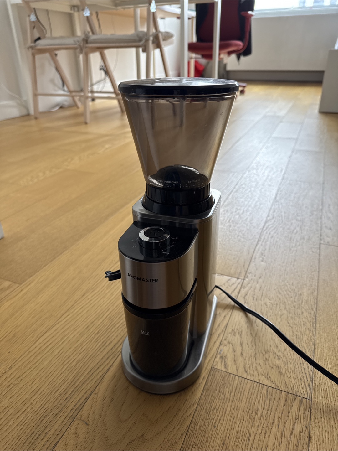 AROMASTER Burr Coffee Grinder, 24 Grind Settings