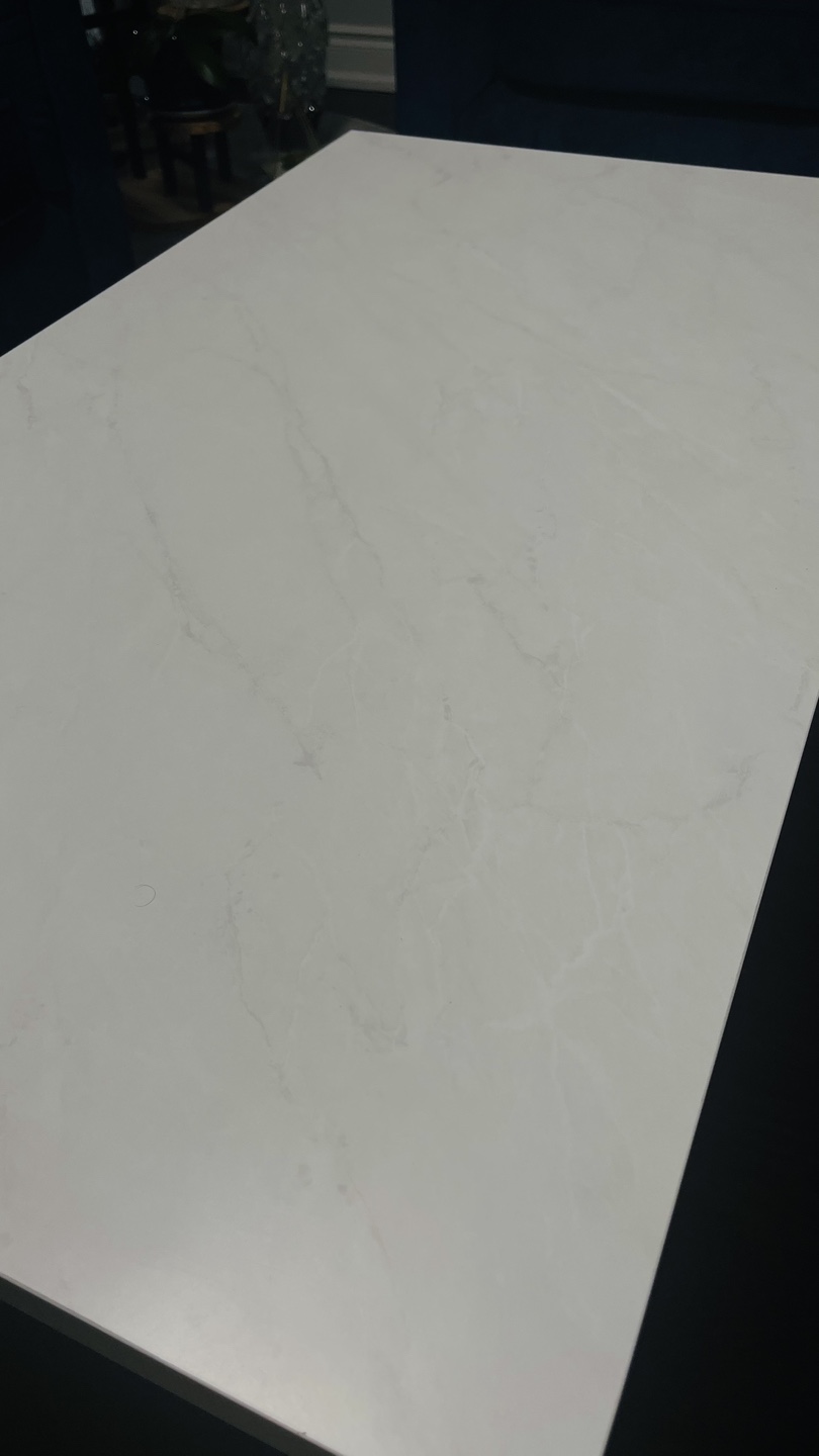 White faux Marble Top Coffee Table with Chrome Legs - photo 3
