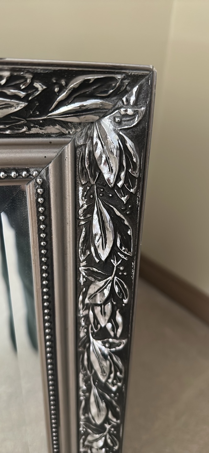 Large Ornate Silver Framed mirror - photo 4