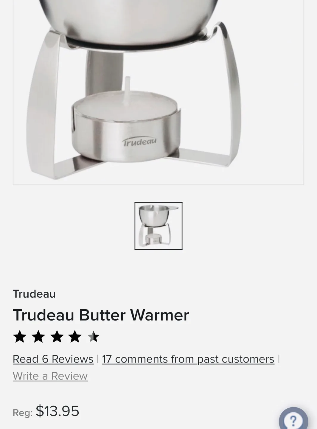 BNIB Trudeau - Butter Warmer Retail $13.95 image indicator(4)