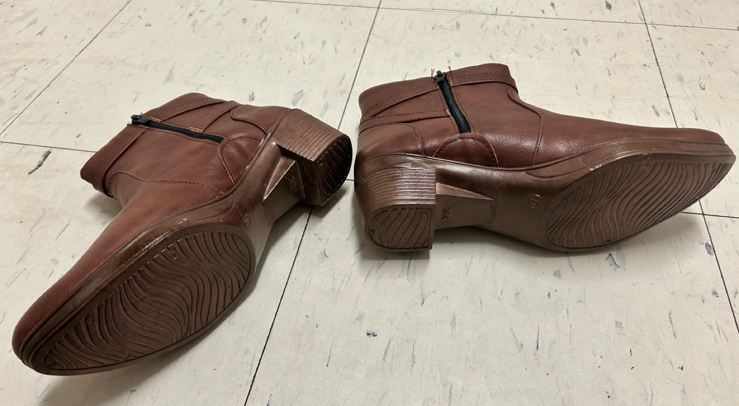 Brown Ankle Boots with Buckle Detail (Size UK 8) - photo 3