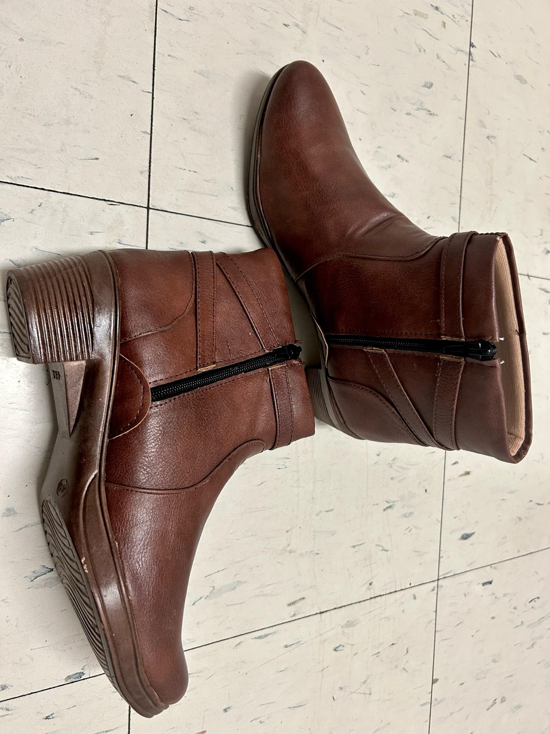 Brown Ankle Boots with Buckle Detail (Size UK 8) - photo 2