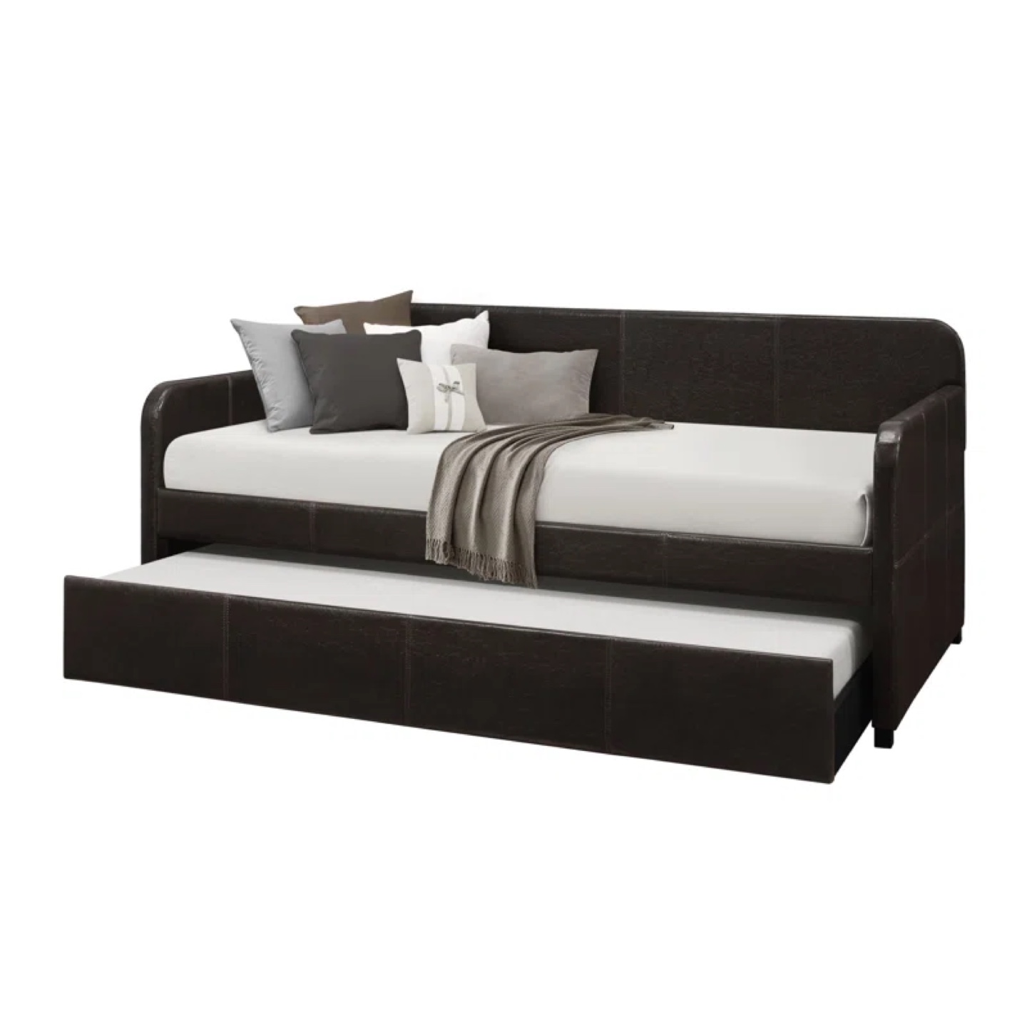 💚 Dark Brown Faux Leather Daybed with Trundle 💚 - photo 2