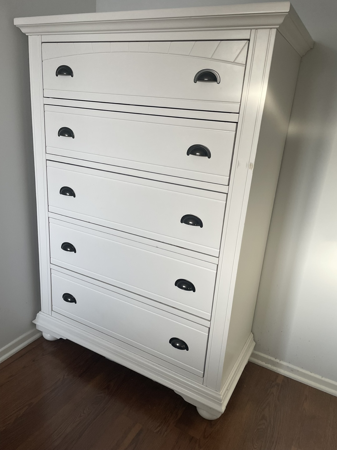 White 5-Drawer Tallboy - photo 2