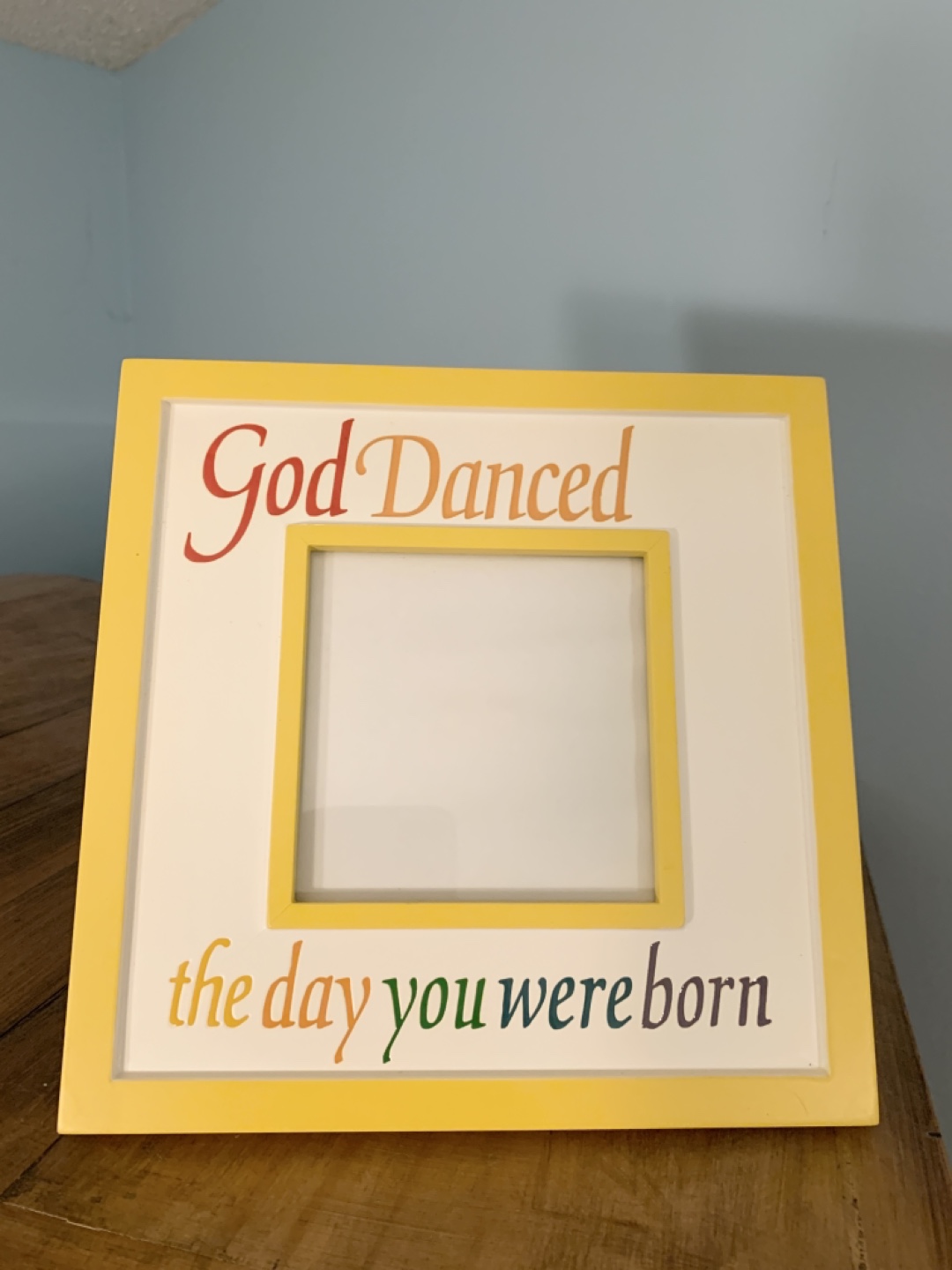 Adorable Yellow Photo Frame - God Danced the Day You Were Born