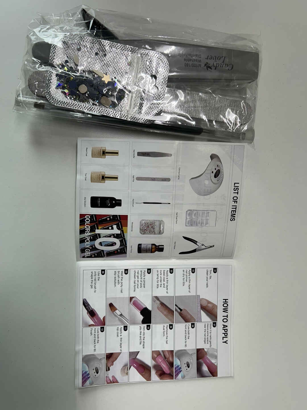 Candy Lover Poly Gel Nail Starter Kit with 72W UV LED Lamp - photo 3