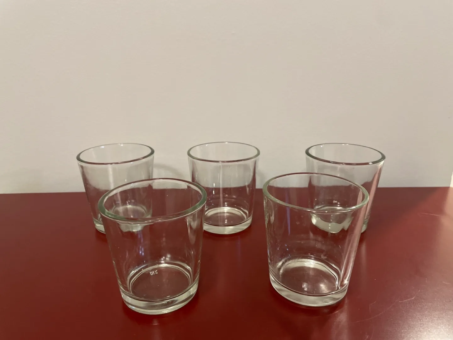 Set of 5 clear glass tumblers thumbnail