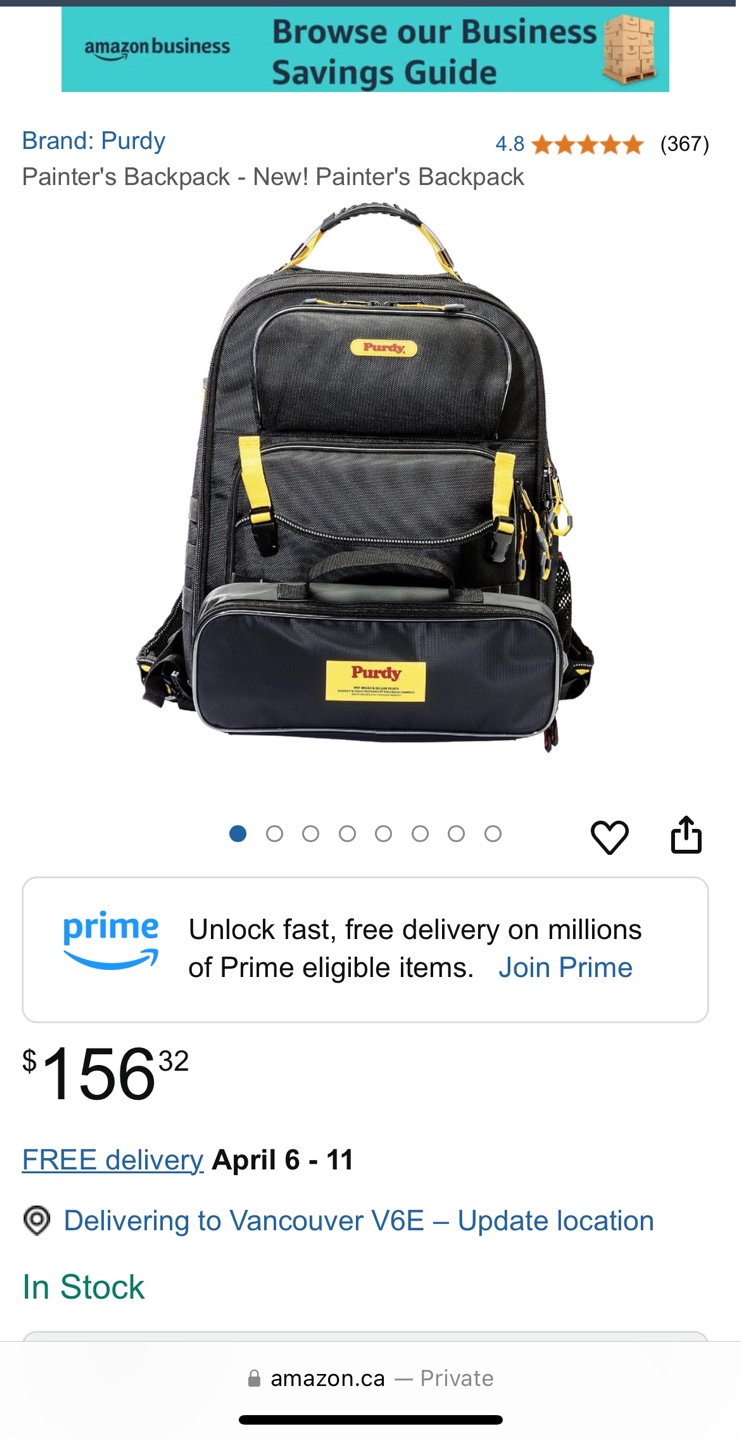 Purdy Painter's Backpack - Brand New