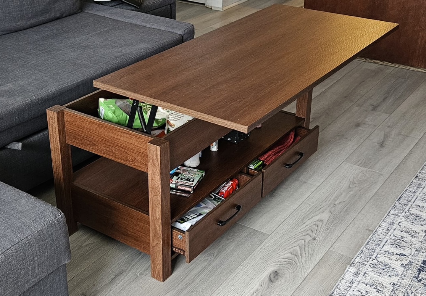 Lift-Top Coffee Table with Storage - photo 3