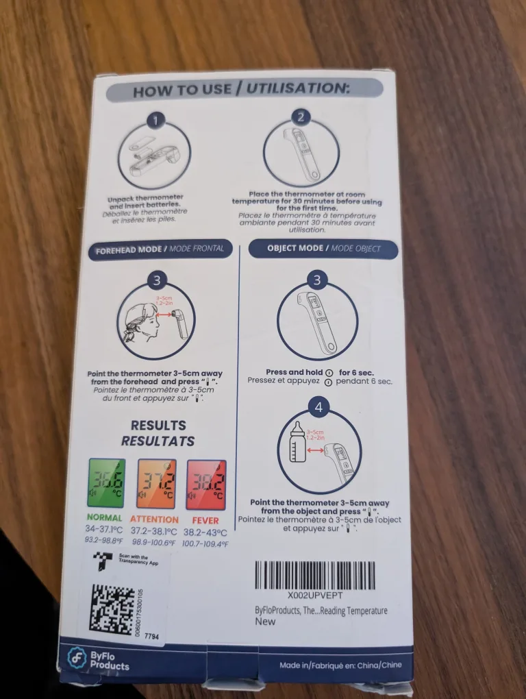 ByFlo Products Infrared Forehead Thermometer - PG-IRT1602 image indicator(2)