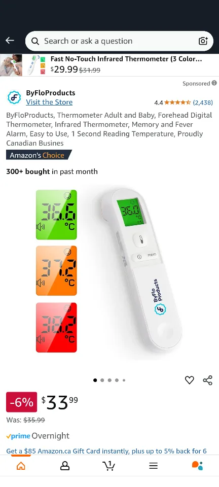 ByFlo Products Infrared Forehead Thermometer - PG-IRT1602 image indicator(6)