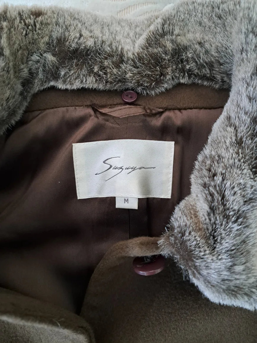 Suzyna Women's Brown Wool Blend Coat, Size M image indicator(4)