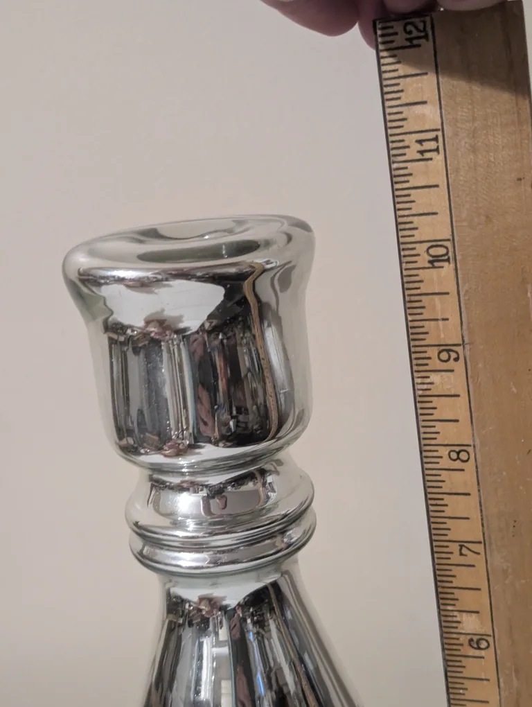 Silver Mercury Glass Candle Holder image indicator(3)