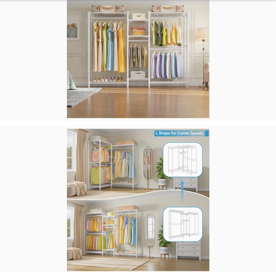 V6 Wire Garment Rack - White - photo 3