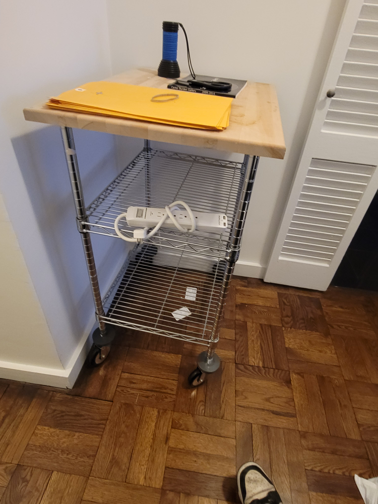 3-Tier Rolling Utility Cart with Wood Top - photo 2