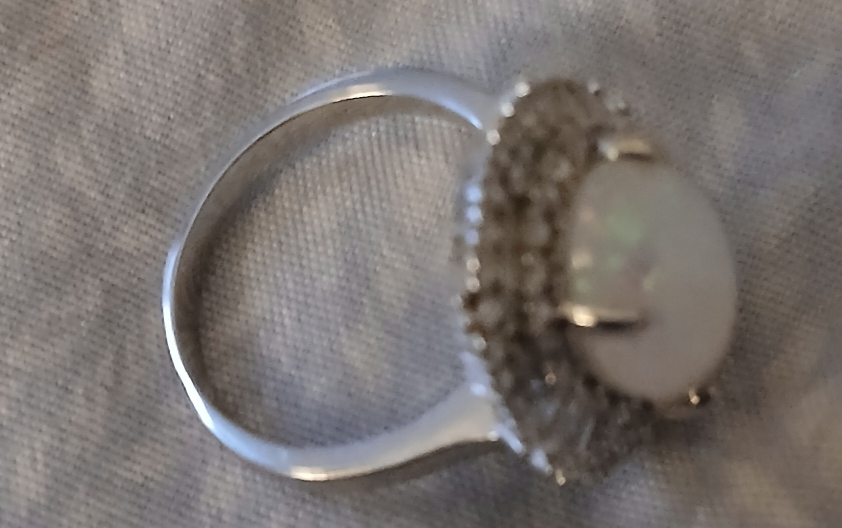 Elegant man made opal stone ring - photo 2