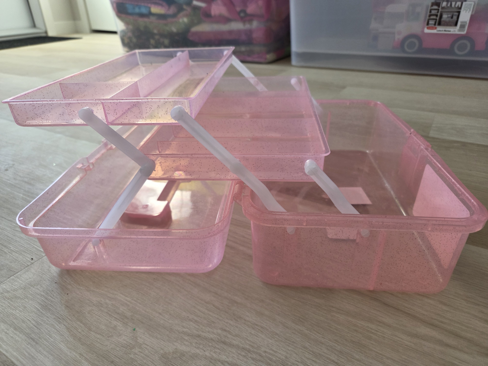 Pink Glitter Three-Tier Beauty Case - photo 2