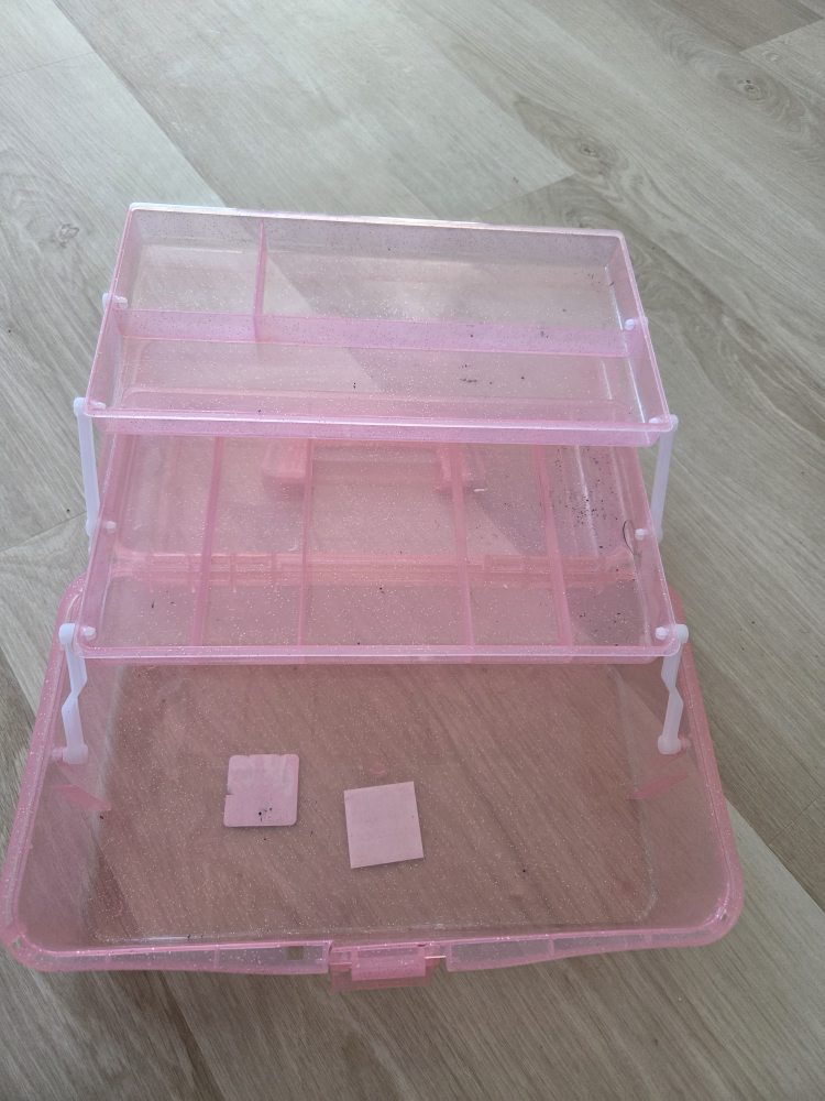 Pink Glitter Three-Tier Beauty Case - photo 3