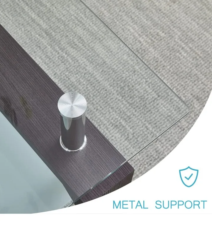 Modern Glass Coffee Table with Shelf image indicator(6)