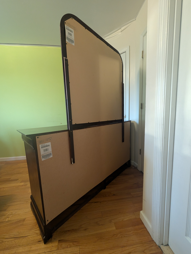 Dark Wood 6-Drawer Dresser with Mirror - photo 3