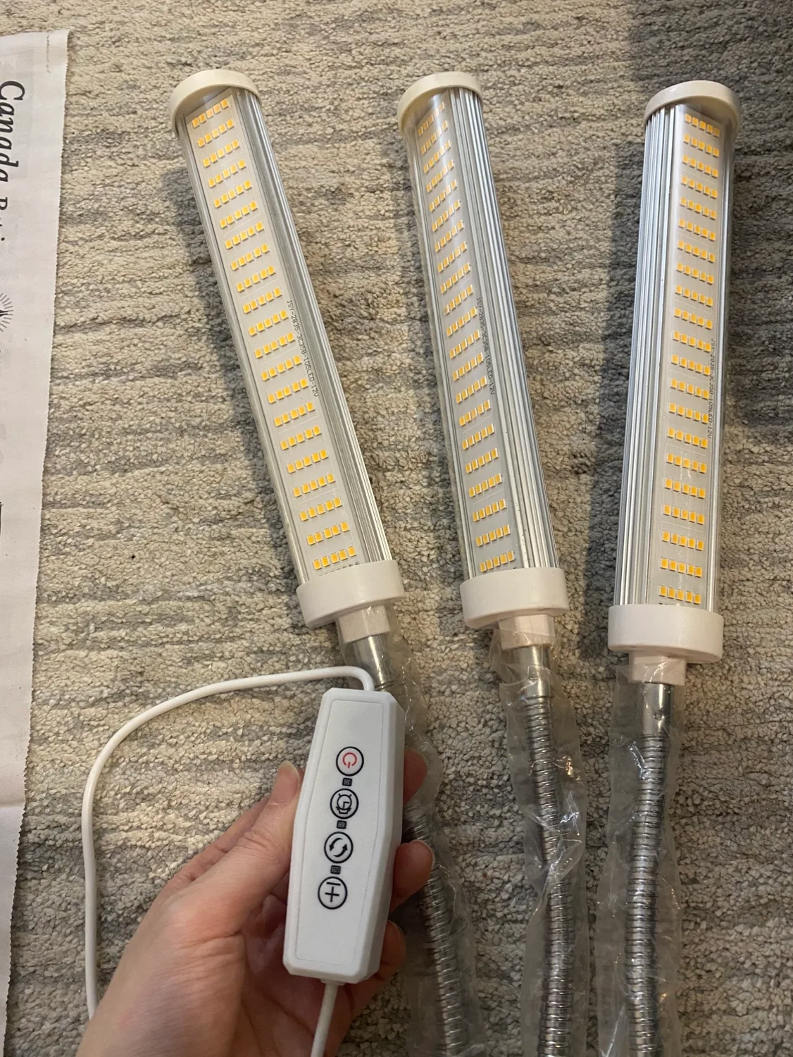 Triple Gooseneck LED Grow Light with dimmer and timer image indicator(8)