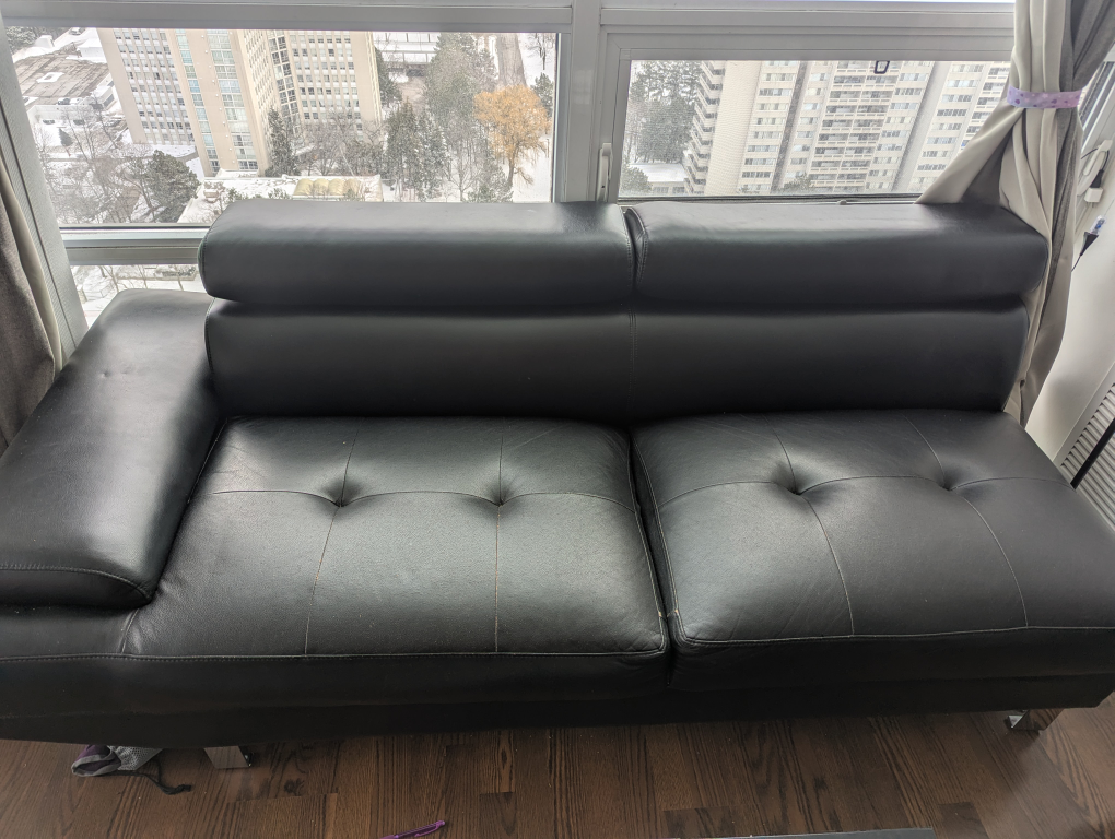 Black Faux Leather Sectional Sofa 🧡