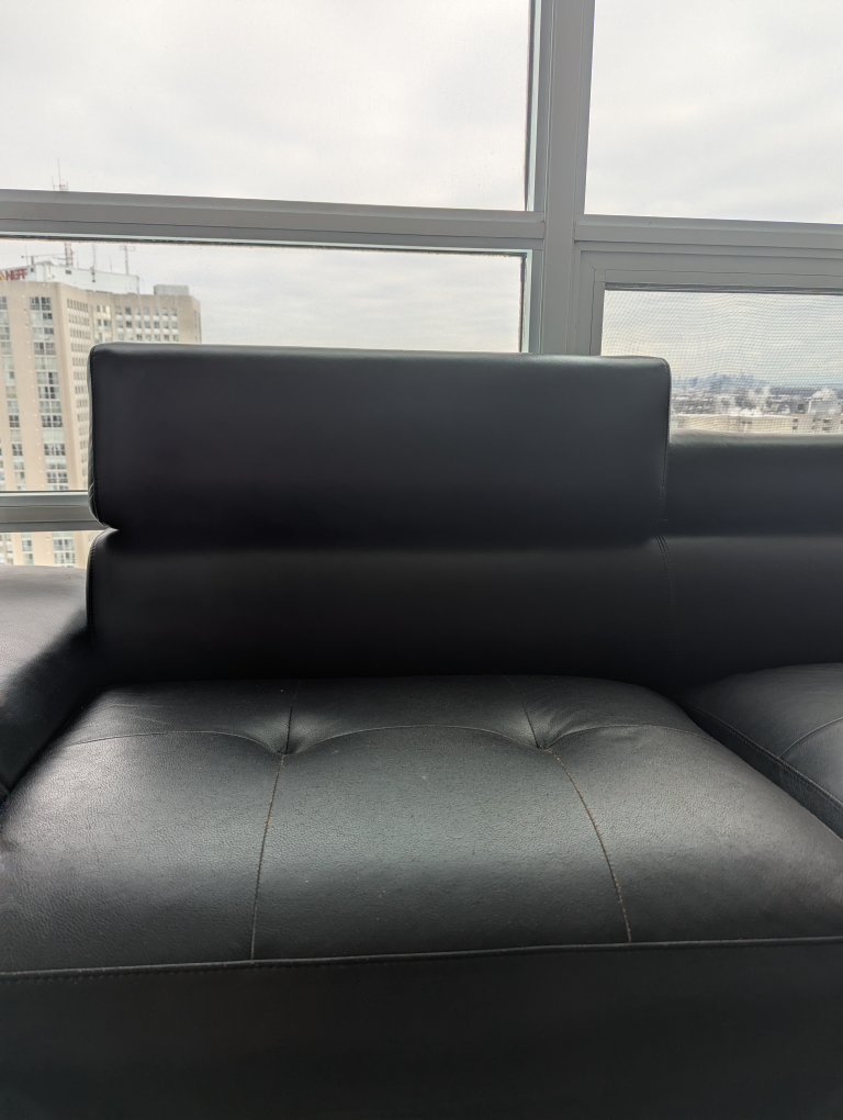 Black Faux Leather Sectional Sofa 🧡 - photo 2
