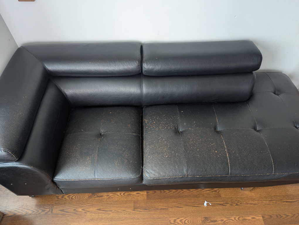 Black Faux Leather Sectional Sofa 🧡 - photo 4