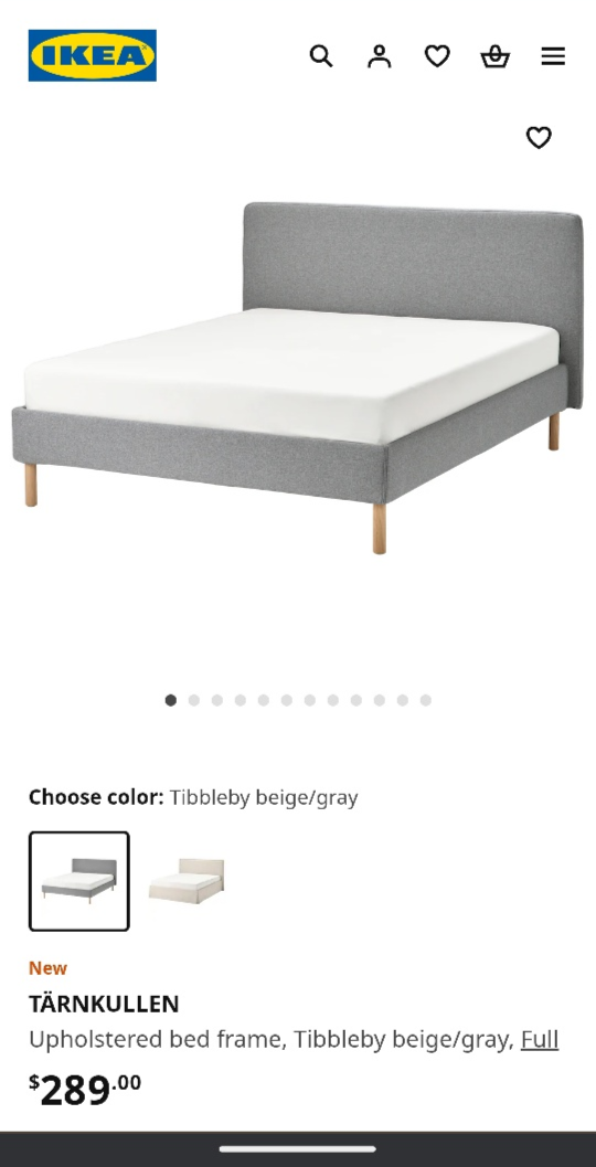 JUNO Queen mattress + IKEA TÄRNKULLEN upholstered bed frame - photo 4