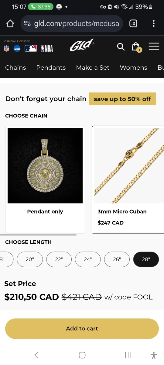 Gld brand Gold Plated Medusa Head Pendant Necklace image indicator(4)