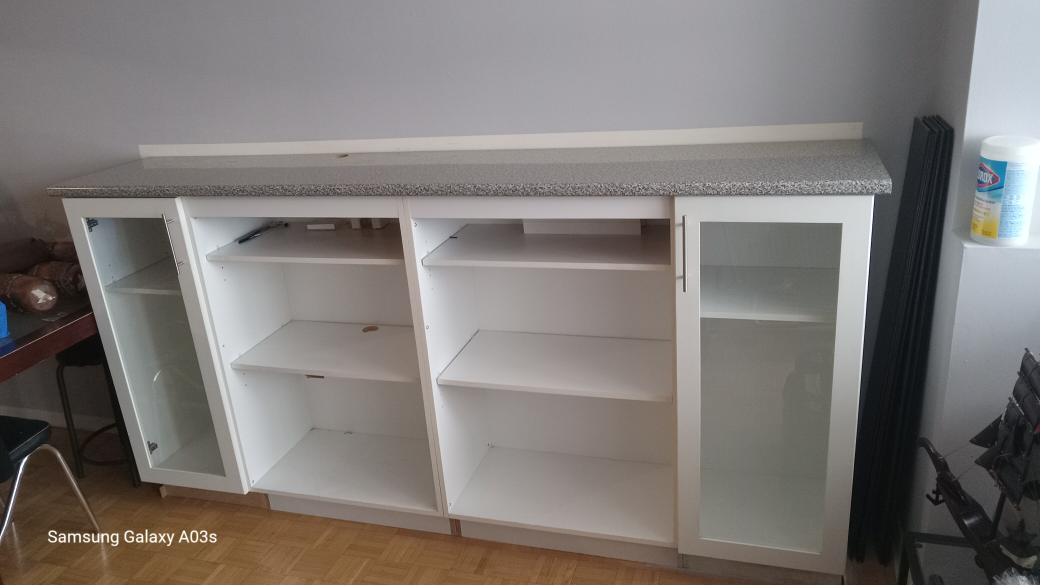 White Kitchen Buffet/Cabinet with Granite Countertop - photo 2