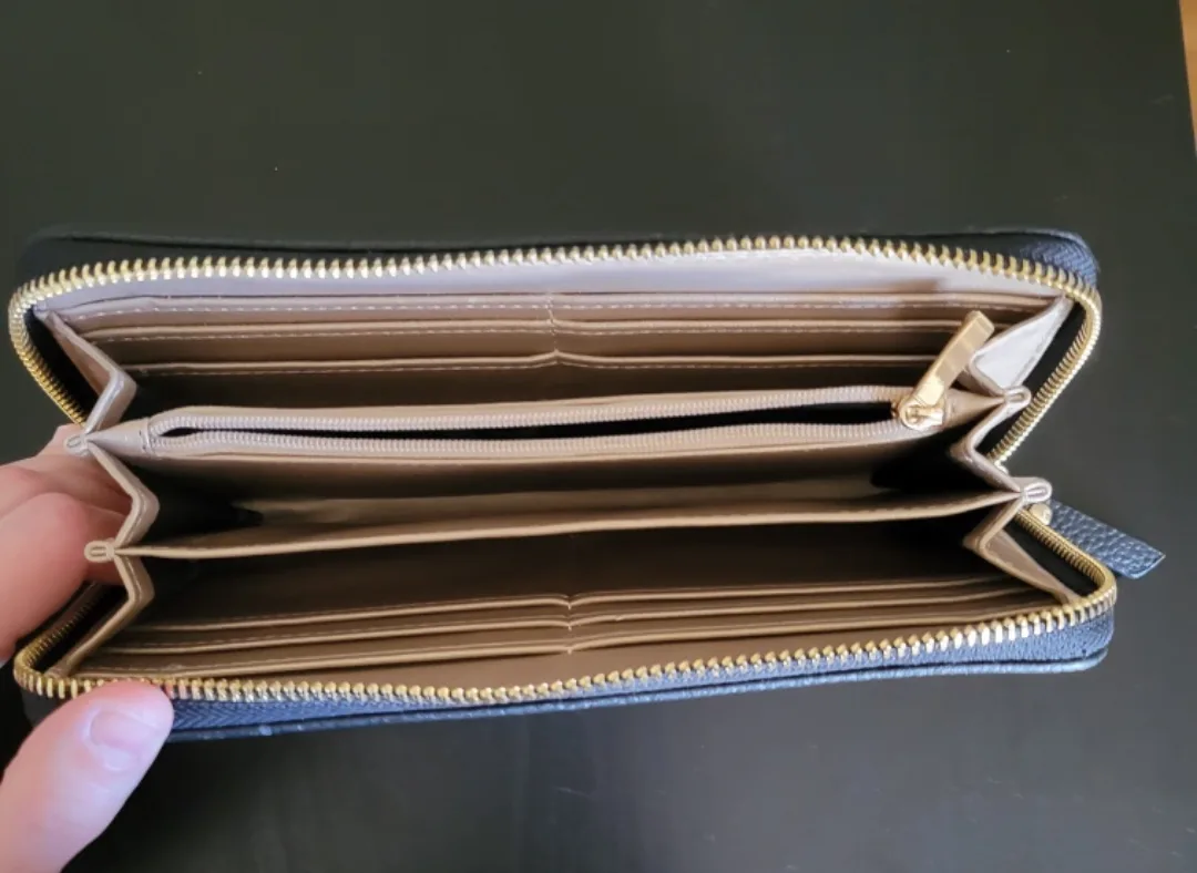 Black Annie Klein Zip-Around Wallet image indicator(2)