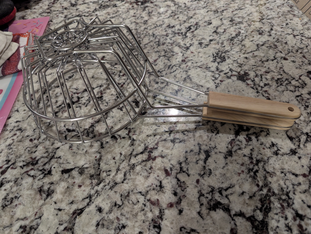 Two Metal Tortilla Fry Baskets with Wooden Handles - photo 2