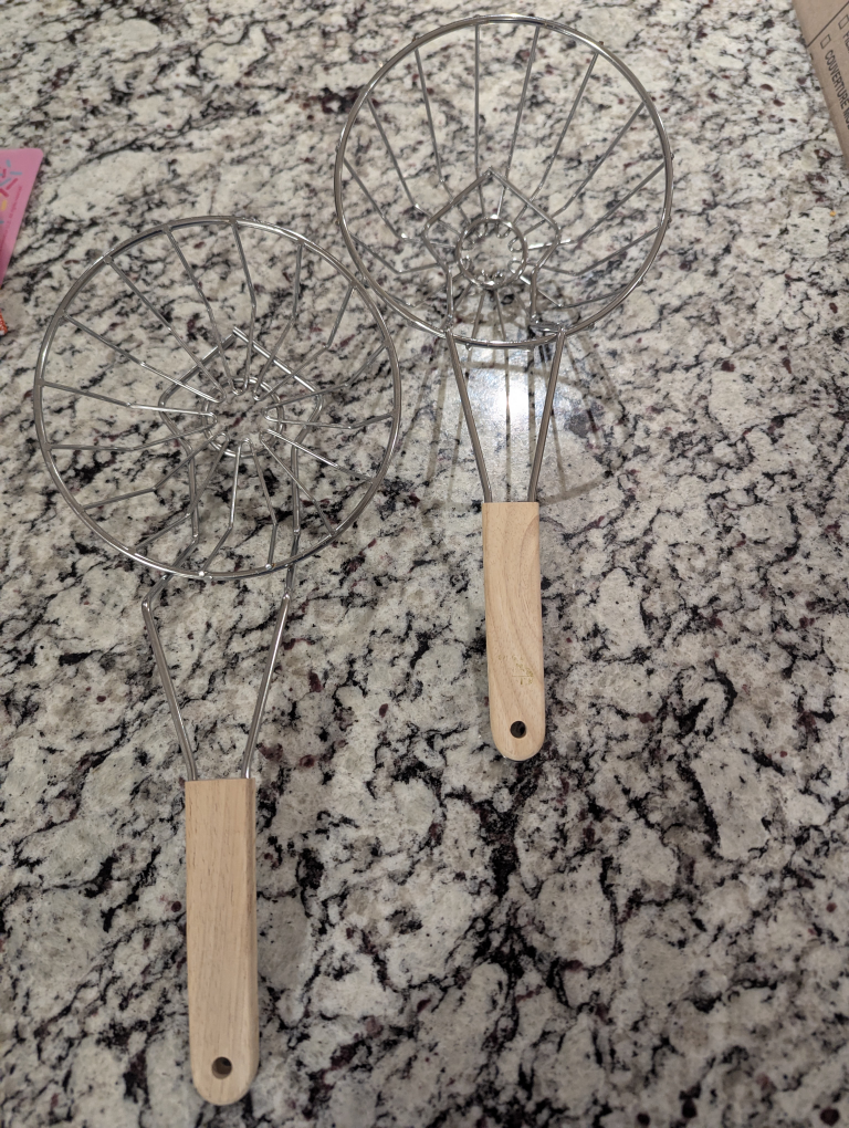 Two Metal Tortilla Fry Baskets with Wooden Handles - photo 3