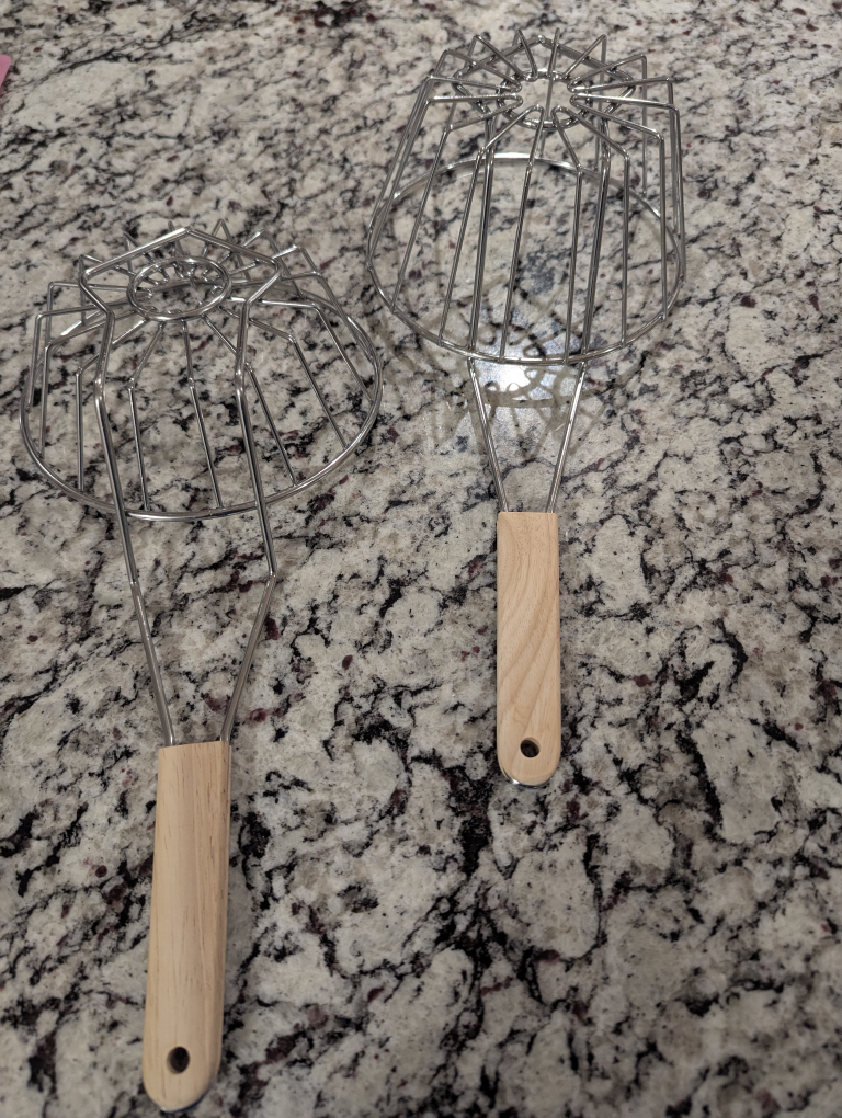 Two Metal Tortilla Fry Baskets with Wooden Handles - photo 4