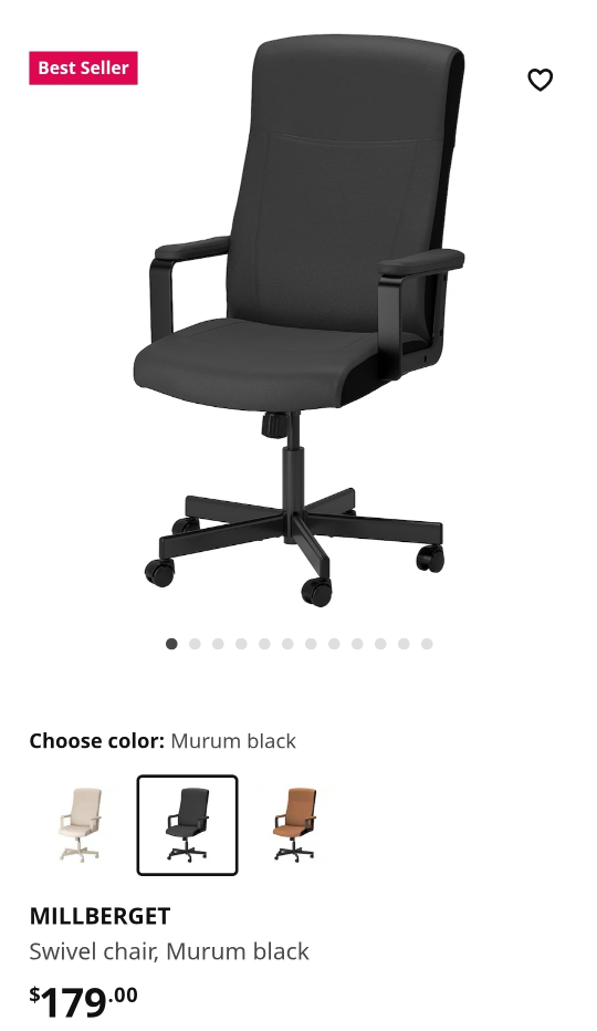 IKEA MILLBERGET Swivel Chair - Murum Black - photo 2