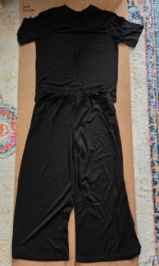 Emery Rose Black Loungewear Set - Size Large thumbnail