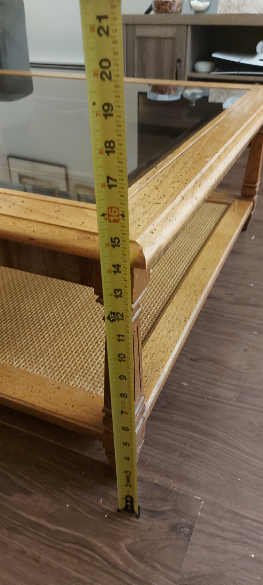Vintage Wood and Glass Coffee Table