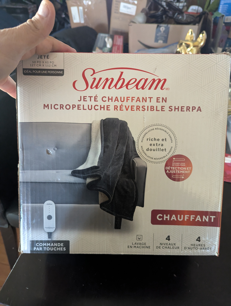 Sunbeam Micropelush Reversible Sherpa Heated Throw - photo 4